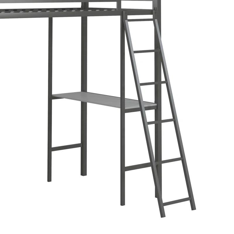 Max & Finn Nova Twin Metal Platform Loft Bed with Built-in-Desk