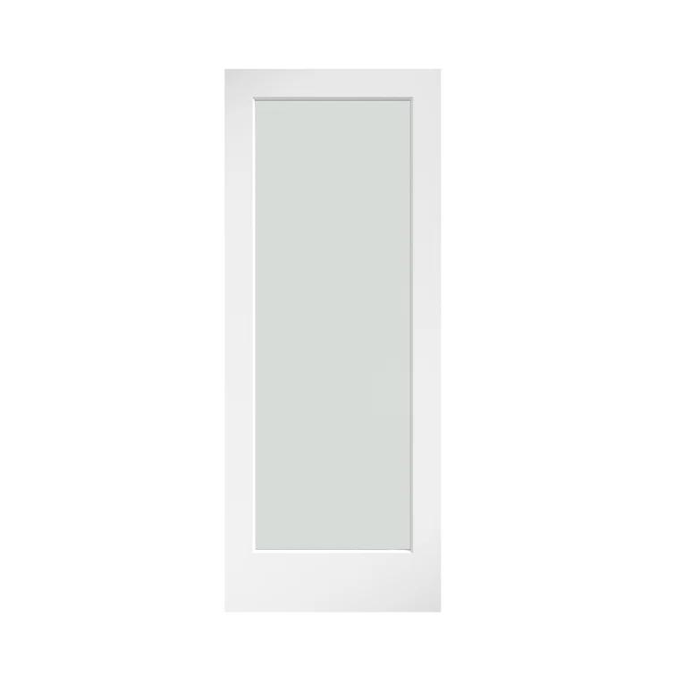 EightDoors 80-in Frosted Glass 1-Lite Wood Painted French Doors