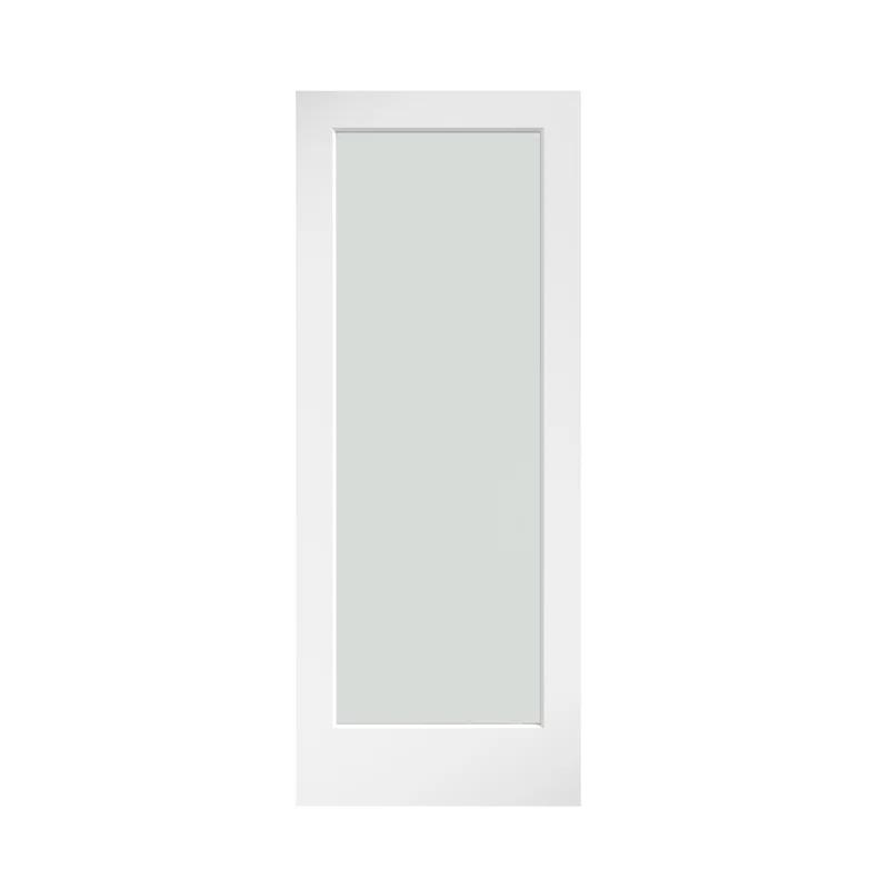 EightDoors 80-in Frosted Glass 1-Lite Wood Painted French Doors