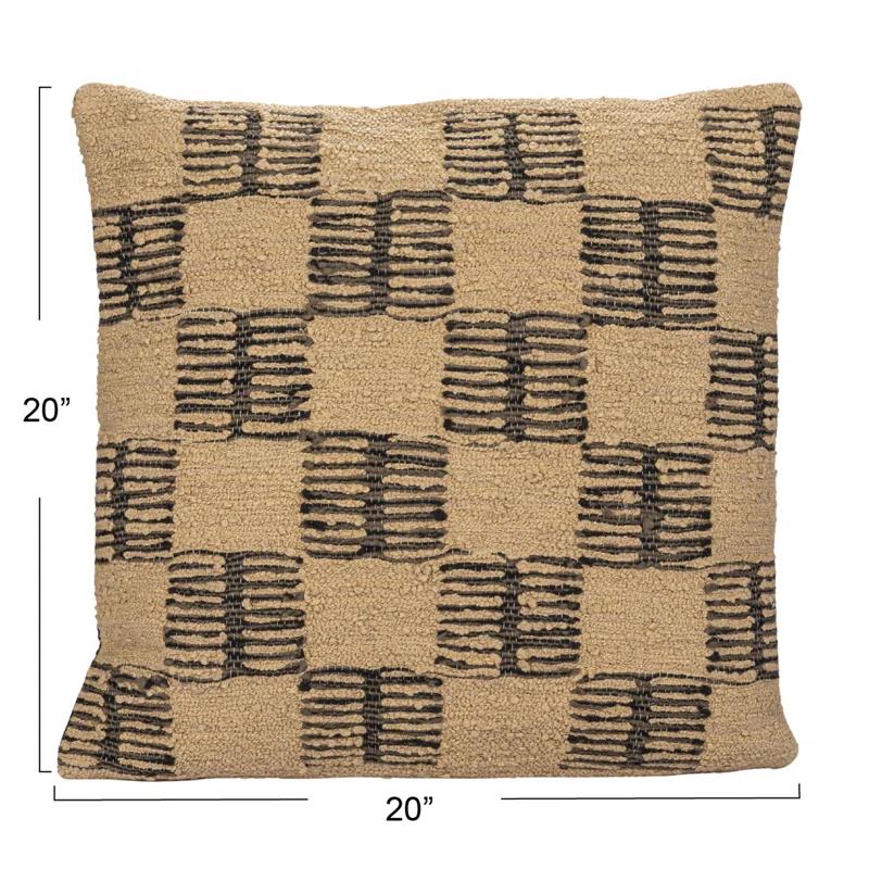 Secret Garden Checkered Reversible Throw Pillow