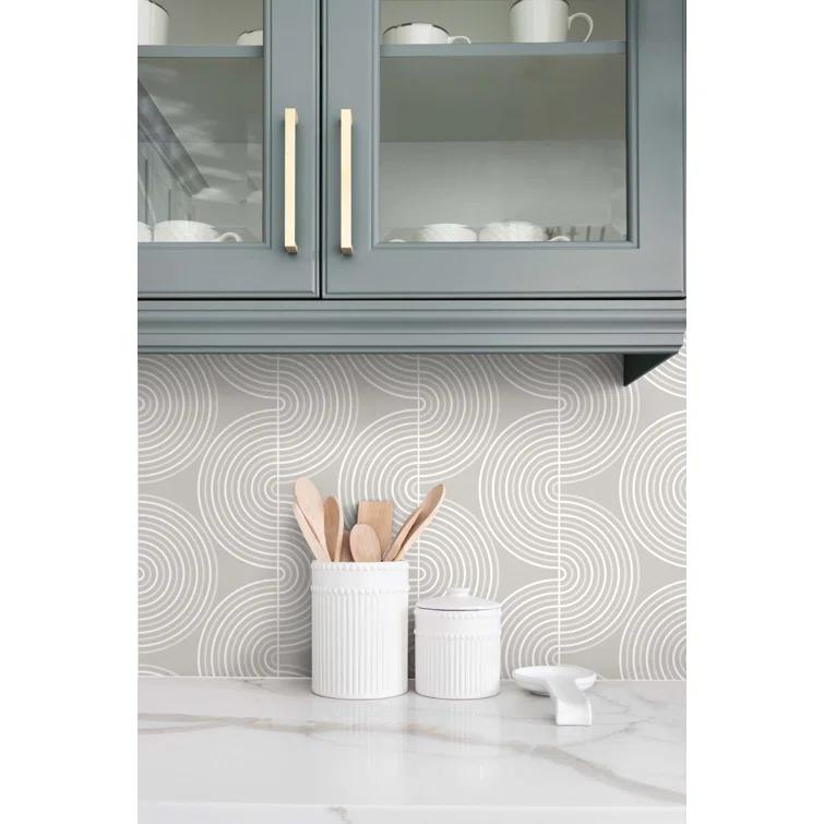 NextWall Alloy Grey Zen Geo Peel and Stick Wallpaper
