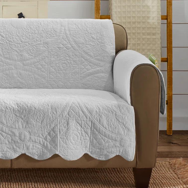 Sure Fit Heirloom Quilt Furniture Cover Cotton Box Cushion Sofa Slipcover