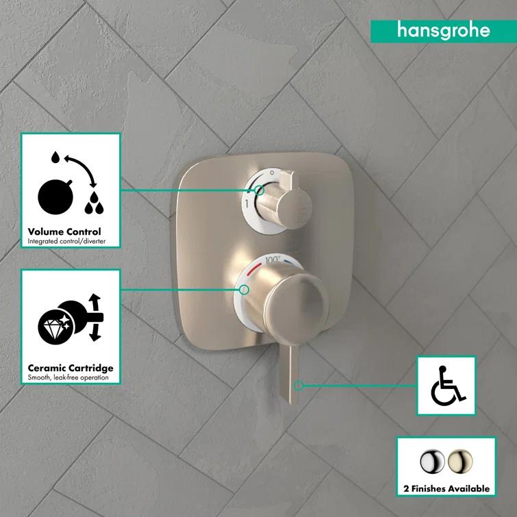 Ecostat E Temperature Memory Thermostatic Valve Trim with Diverter
