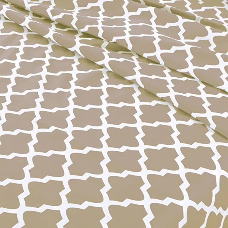Lux Decor Collection Lux Decor Collection 1800 Series Soft Microfiber Bed Sheets Set Geometric Quatrefoil Bedding