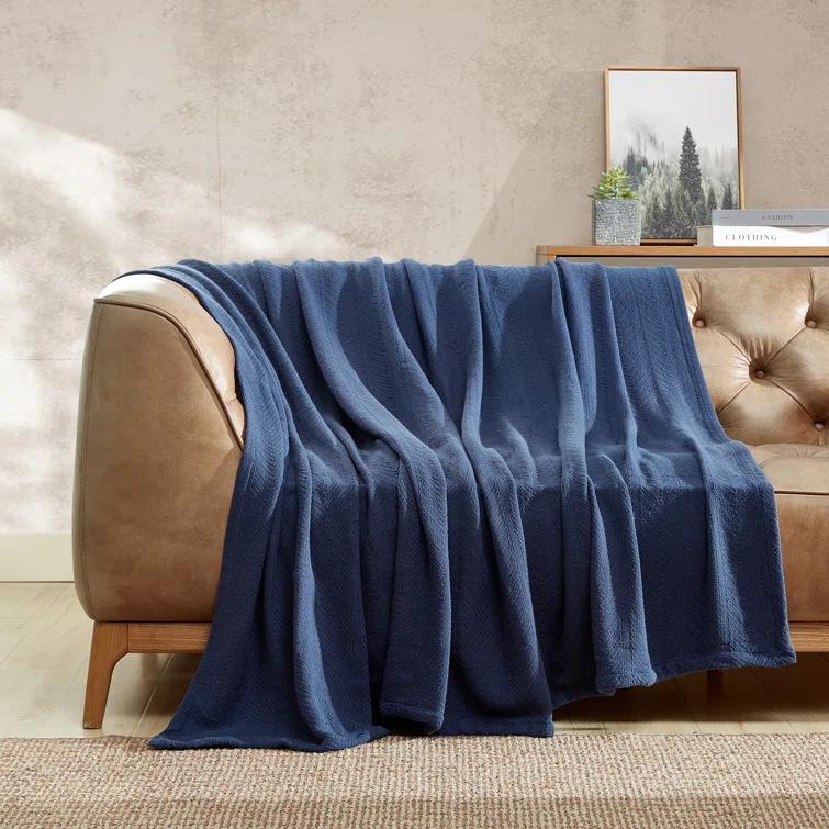 Eddie Bauer Eddie Bauer Herringbone Cotton Reversible Blanket