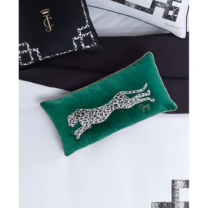 Juicy Couture Velvet Cheetah Plush Decorative Throw Pillows - 14" x 24"