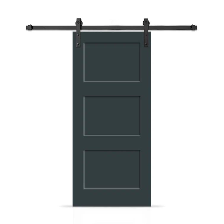 Calhome 3 Panel Shaker Painted Composite Modern Interior Sliding Barn Door with Hardware Kit