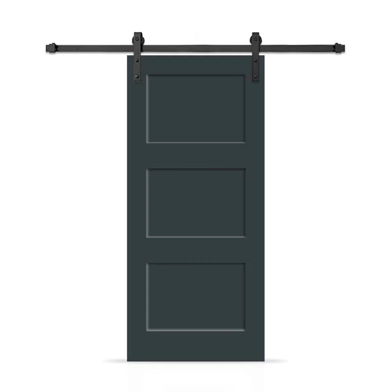 Calhome 3 Panel Shaker Painted Composite Modern Interior Sliding Barn Door with Hardware Kit