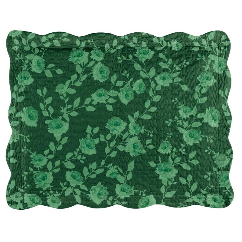 Winston Brands Unique Rose Design Scalloped Edge Pillow Sham
