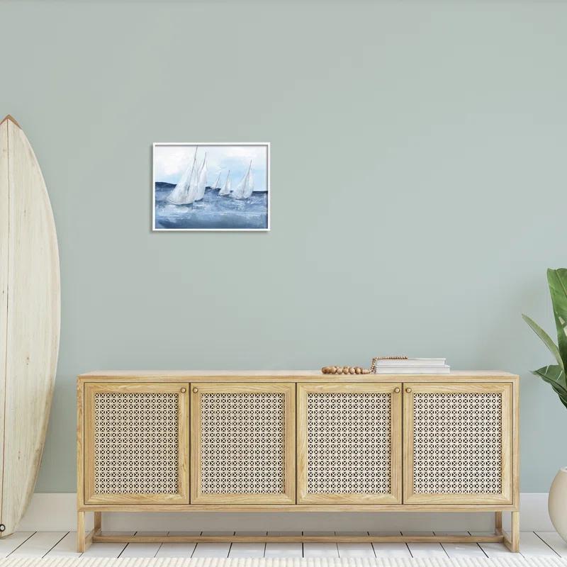 Stupell Industries " White Sailboats Coasting Ocean Waters Blue Tide " by Chris Paschke