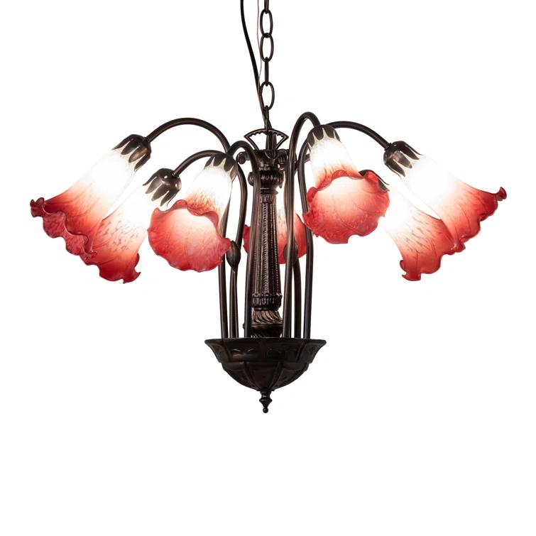 Meyda Tiffany 236538 Tiffany Pond Lily 7 Light 26" Wide Chandelier - MultiColor