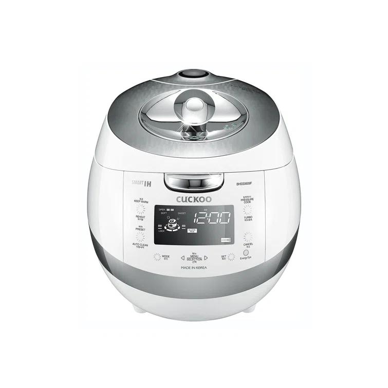 Cuckoo Electronics CUCKOO  6-Cup  Induction Heating Pressure Rice Cooker with Nonstick Inner Pot, 16 Menu Modes, Fuzzy Logic Tech, 3 Voice Guide, Auto Clean (White) CRP-BHSS0609F