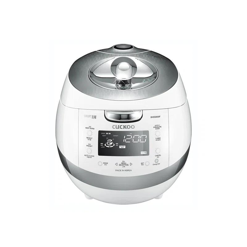 Cuckoo Electronics CUCKOO  6-Cup  Induction Heating Pressure Rice Cooker with Nonstick Inner Pot, 16 Menu Modes, Fuzzy Logic Tech, 3 Voice Guide, Auto Clean (White) CRP-BHSS0609F