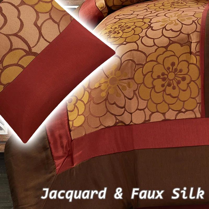 Nanshing America, Inc Sibyl 7 Piece Jacquard Comforter Set