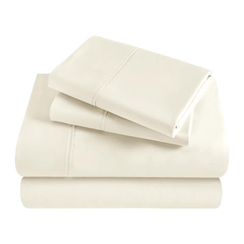 Superior Egyptian Cotton 300 Thread Count Solid Deep Pocket Bed Sheet Set