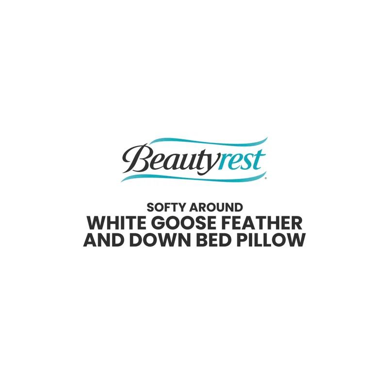 Beautyrest Beautyrest Damask Strip US Grown Cotton Softy-Around Goose Feather/Down Pillow (2PK) - Medium Firm (Set of 2)