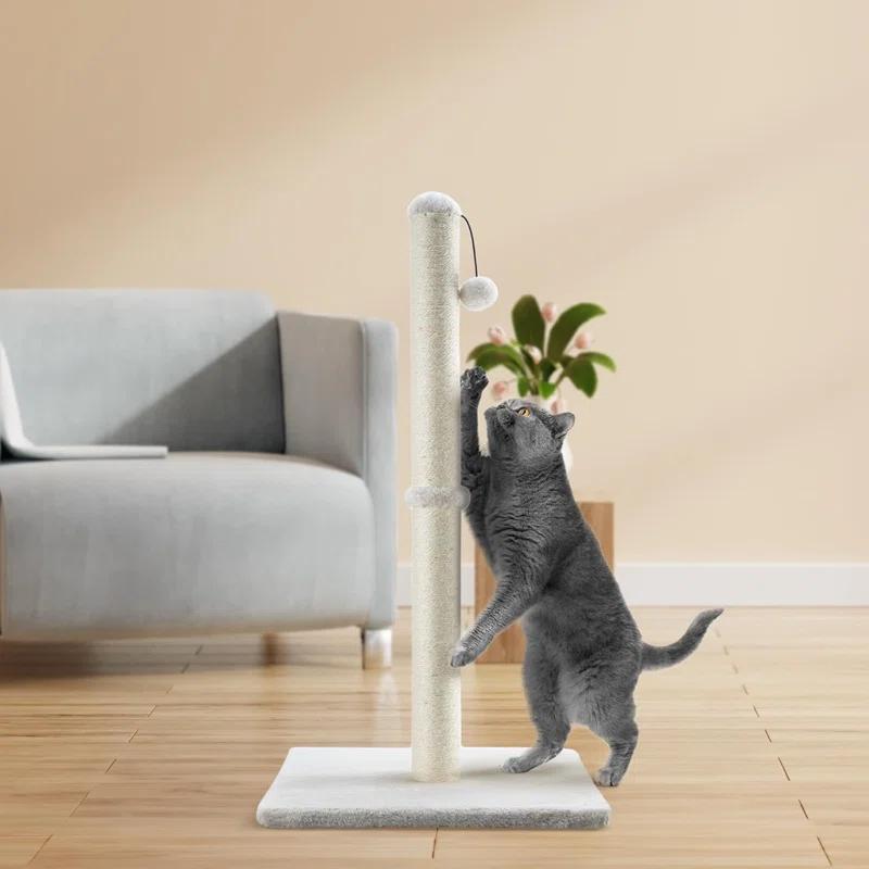 Tucker Murphy Pet™ 29" Tall Cat Scratching Post, Scratch Posts With Sisal Rope And Hanging Interactive Toy Ball For Indoor Cats And Kittens