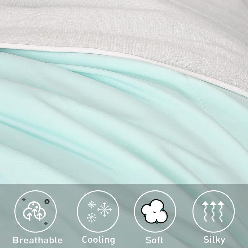 Catalonia Reversible Cooling Blanket, Lightweight Summer Comforter for Hot Sleepers, Silky Soft Summer Duvet Throw Size, 50 x 60 inches, Soft Breathable