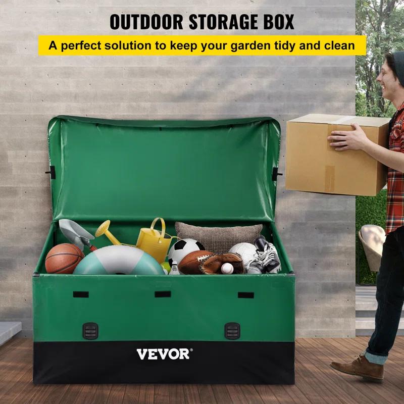 VEVOR VEVOR 61'' W 150 Gallons Water Resistant Polyethylene Plastic Deck Box in Green/Black