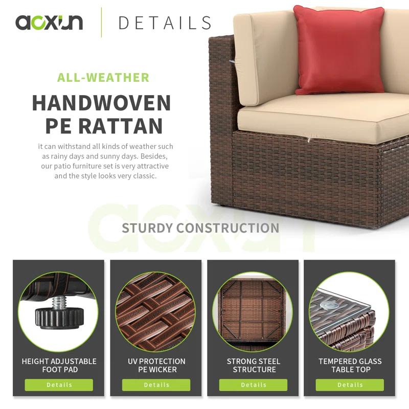 Aoxun 6 - Person Patio Conversation Sets