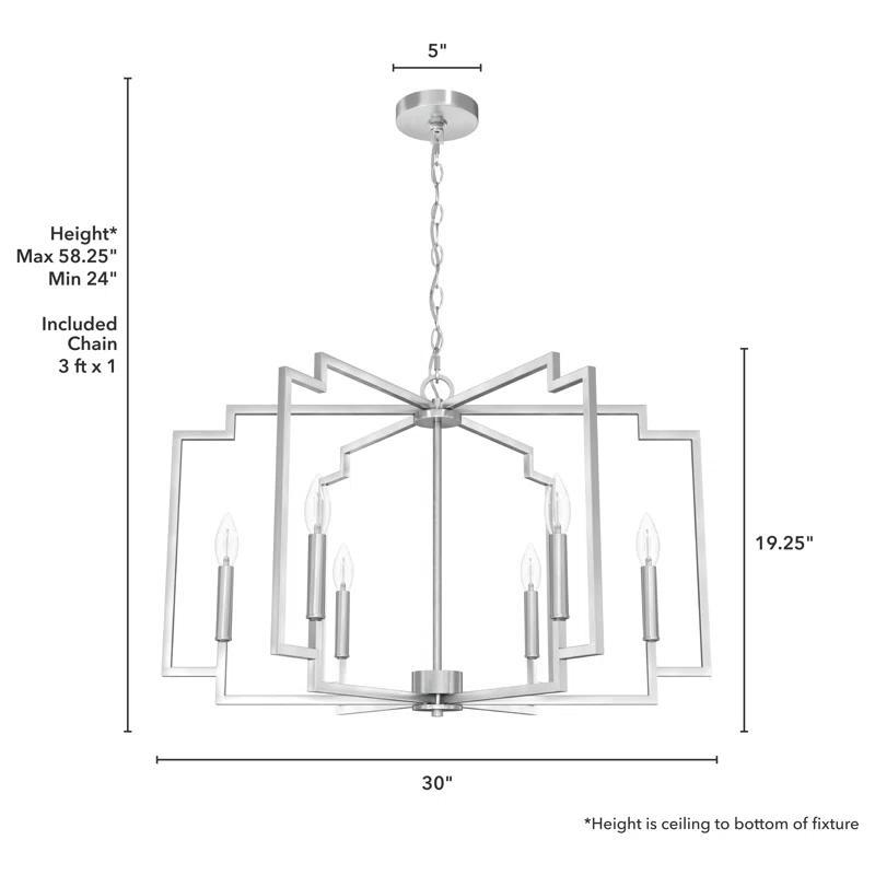 Hunter Fan Hunter 30 Inch Zoanne 6 Light Chandelier Ceiling Light Fixture