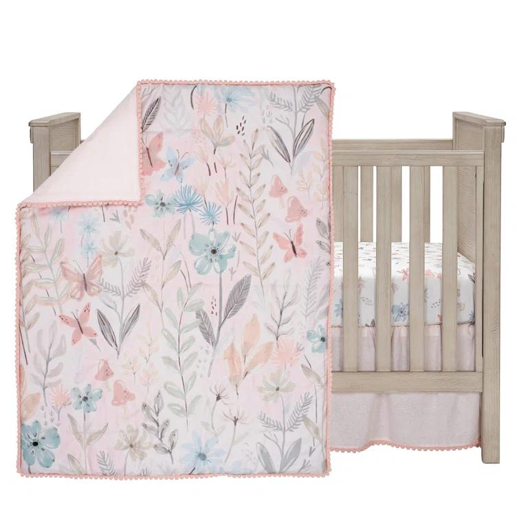 Lambs & Ivy Baby Blooms 3 - Piece Crib Bedding Set (Set of 3)