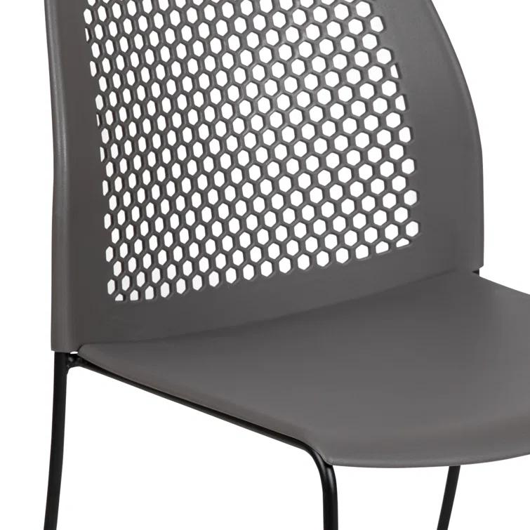 Flash Furniture Antonia 661 lb. Capacity Stack Chair with Air-Vent Back and Powder Coated Sled Base