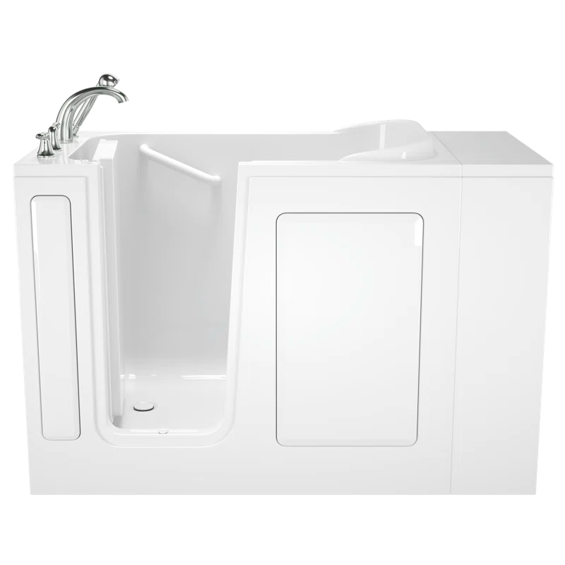 Safety Tubs 48'' x 29.75'' Walk-in Soaking Fiberglass Bathtub with Faucet SSA4828LS-WH