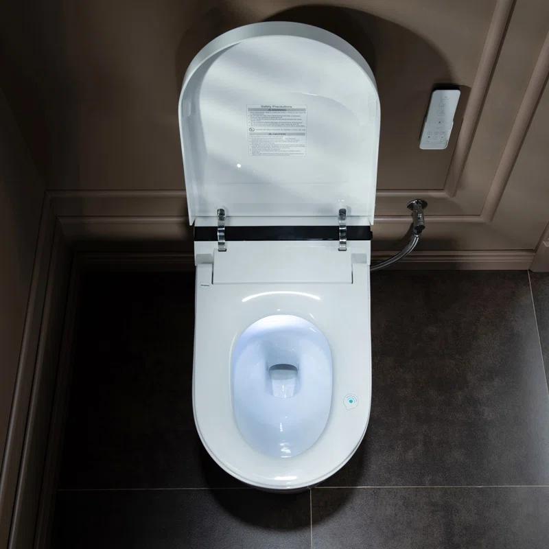 Auto Open/Close Tankless Smart Bidet Toilet with Auto Flush, Foot Sensor Function, Heated Seat,Dryer