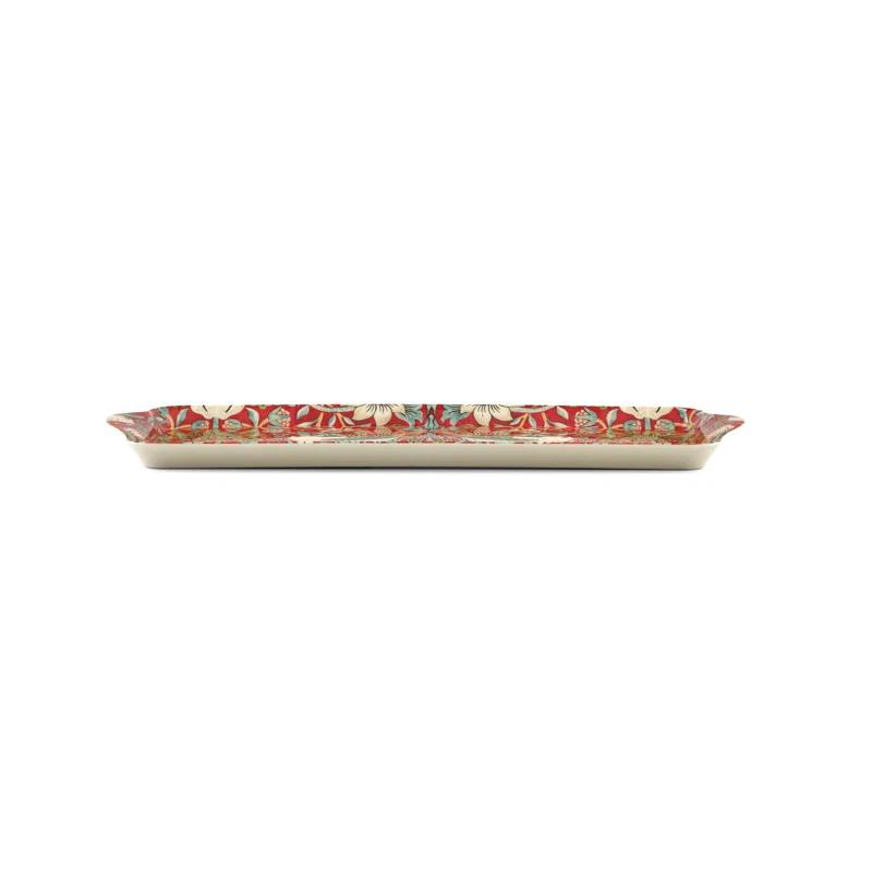 Pimpernel Strawberry Thief Red Melamine Sandwich Tray 15.1 X6.5"