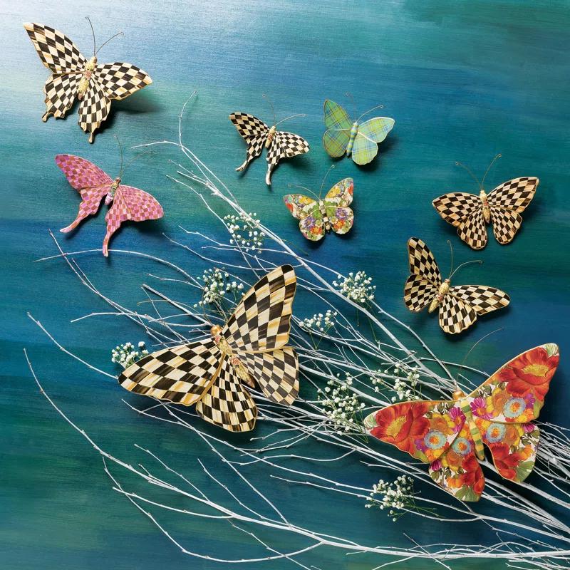 MacKenzie-Childs Courtly Check® Butterfly Duo Wall Decor 2 - Piece Set