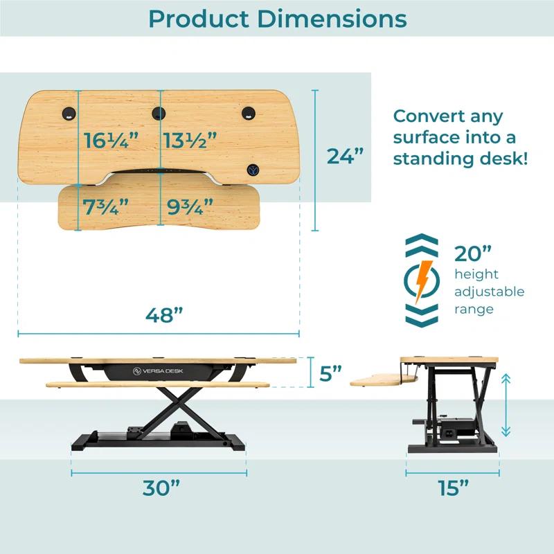 VERSADESK VersaDesk PowerPro Electric Height Adjustable Desk Converter w/ USB Charging Port