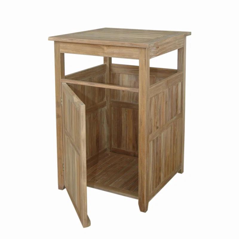 Anderson Teak Cobana Solid Wood Open Kitchen Trash Can - 20 Gallons
