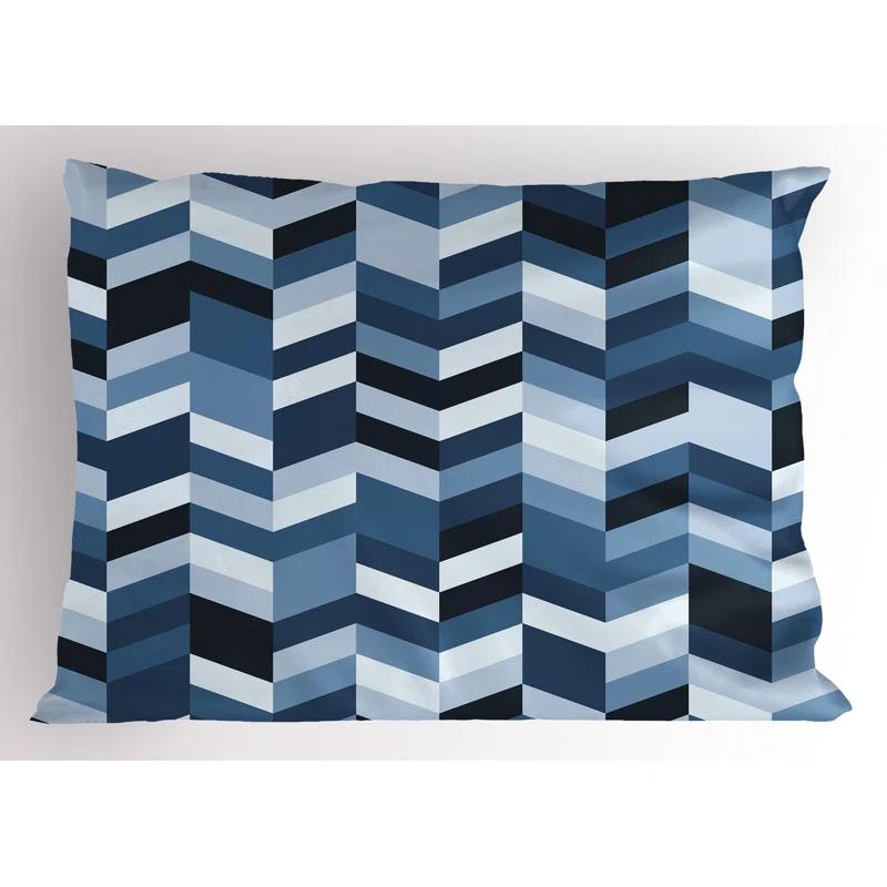 Ambesonne Ambesonne Slate Blue Pillow Sham 2 Pack Zigzag Twisty Lines Dark Slate Blue