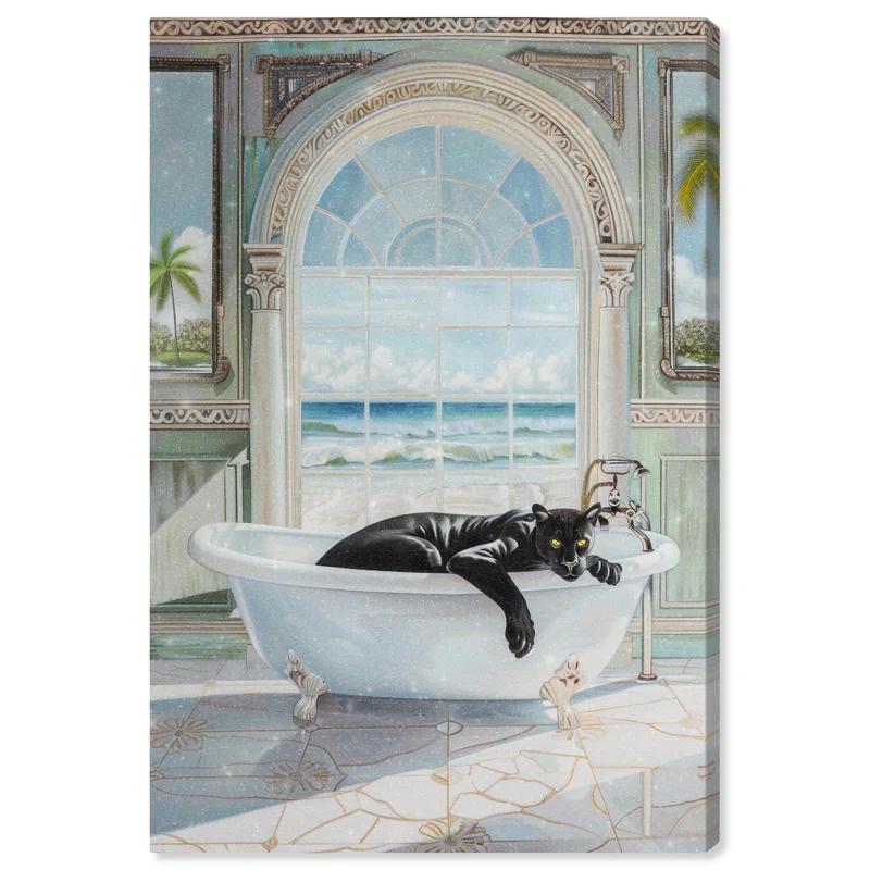 Art Remedy Panther Arch Bathroom Canvas Glam Bathroom Art by Art Remedy