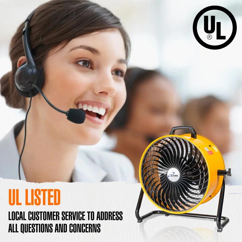 iLIVING iLIVING ILG8TF18-DC 18 in. Low Noise Turbo Fan 4100 CFM 3-Speed Portable Air Circulator for Shop, Office, Greenhouse, Home and Warehouse