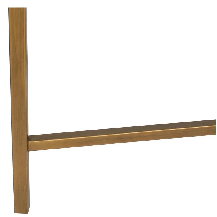 Contemporary Meera 59" Gray and Gold Console Table with Storage