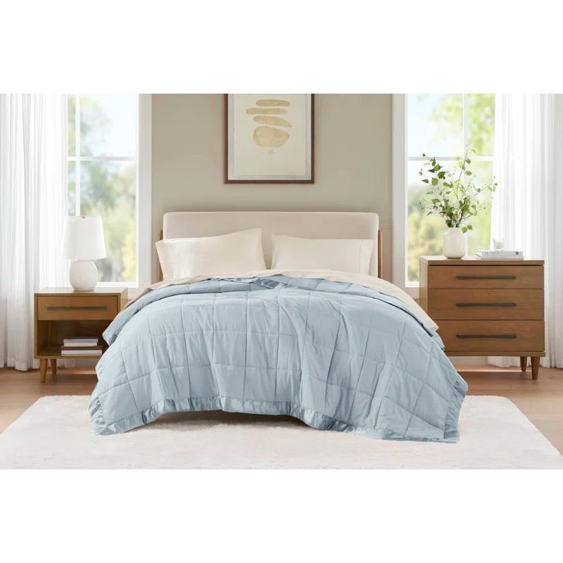Madison Park Lightweight Down Alternative Blanket with Satin Trim