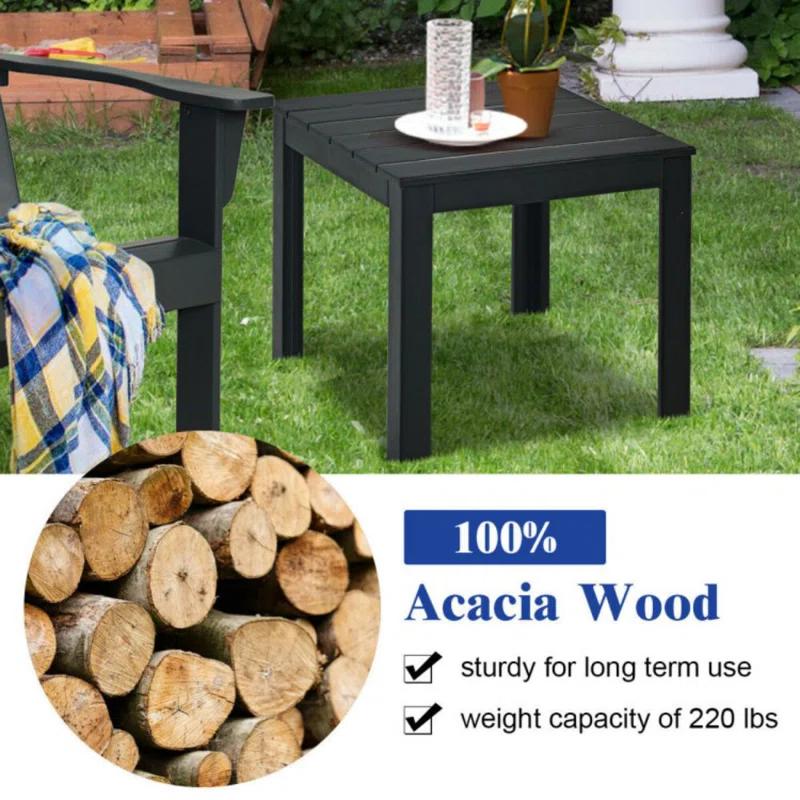 Latitude Run® Wooden Square Patio Coffee Bistro Table