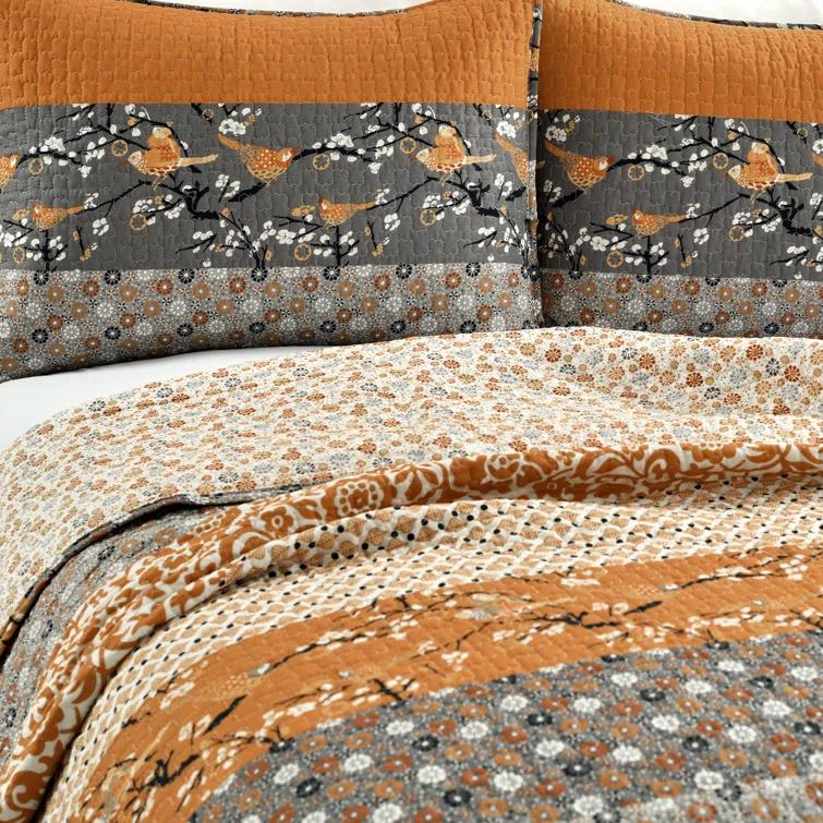 Lush Decor Royal Empire Cotton Reversible 3 Piece Quilt Set
