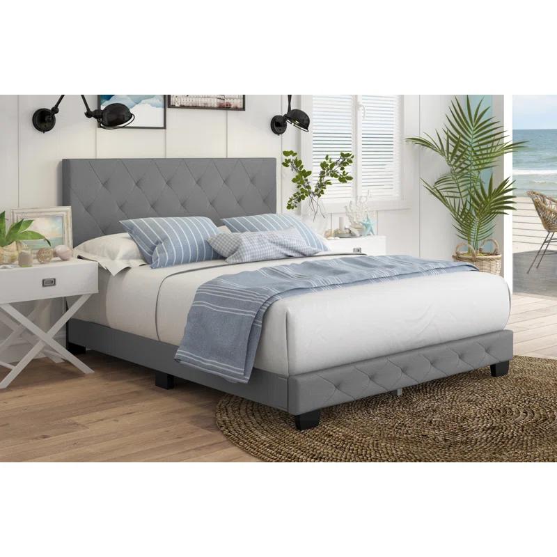 Boyd Sleep Boyd Sleep Chloe Linen Upholstered Bed Frame with Adjustable Headboard, Sturdy Wood Slat System, No Box Spring Required