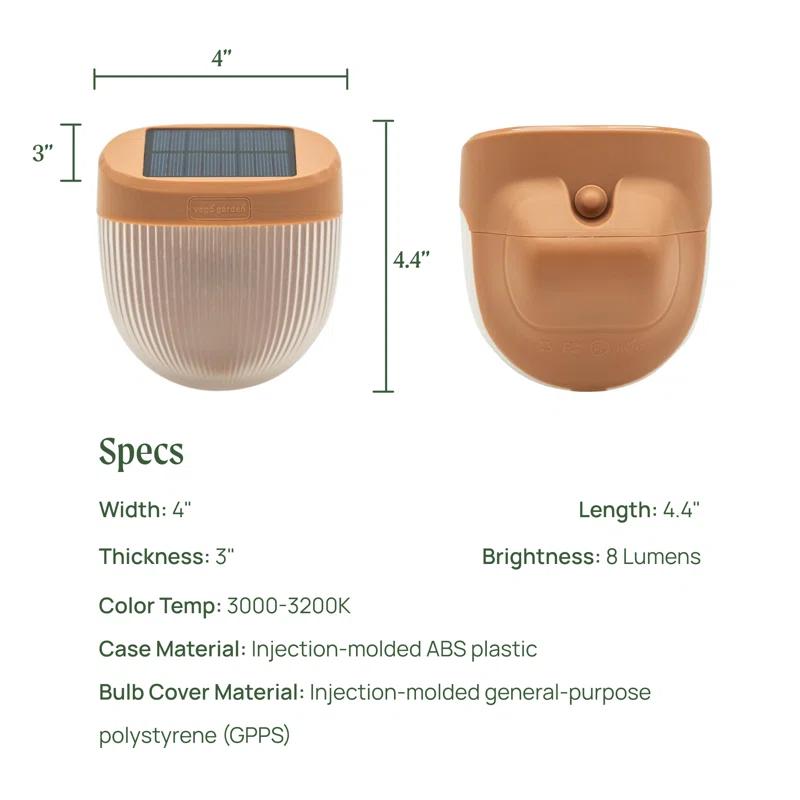 Vego Garden Add ons Rippled Outdoor Waterproof Solar Powered Integrated LED Deck Light Pack (Set of 8)