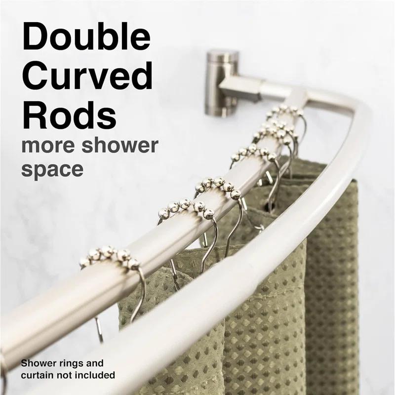 VOMGEB1 Double Curved Shower Rod, Durable Metal Construction