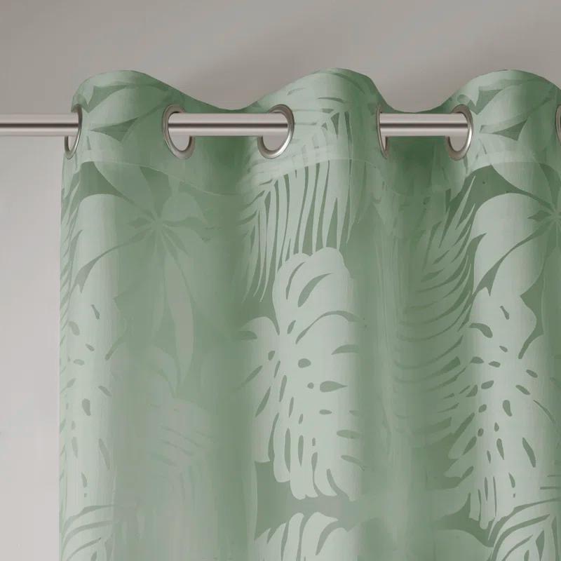 Madison Park Leilani Palm Leaf Burnout Window Sheer