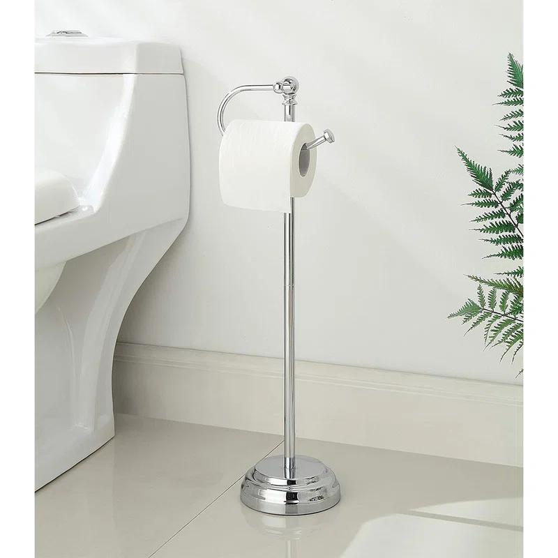 Bathroom Free Standing Toilet Paper Roll Holder Stand