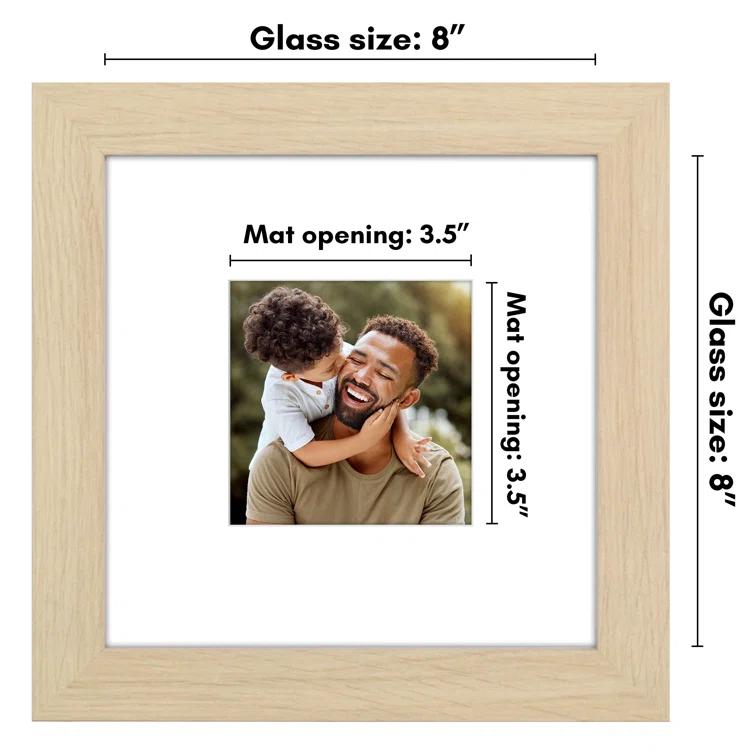 Americanflat Americanflat Picture Frame - Frame with Mat - Wide Molding - Shatter-Resistant Glass