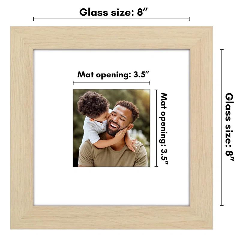 Americanflat Americanflat Picture Frame - Frame with Mat - Wide Molding - Shatter-Resistant Glass