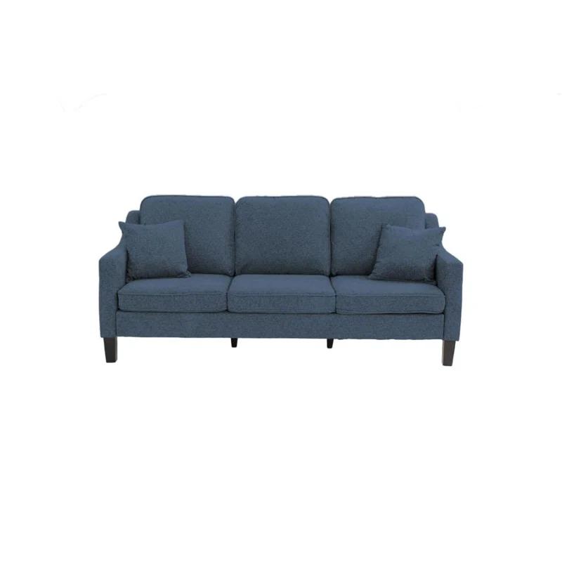 Navy Blue Chenille 2-Piece Sofa and Loveseat Set