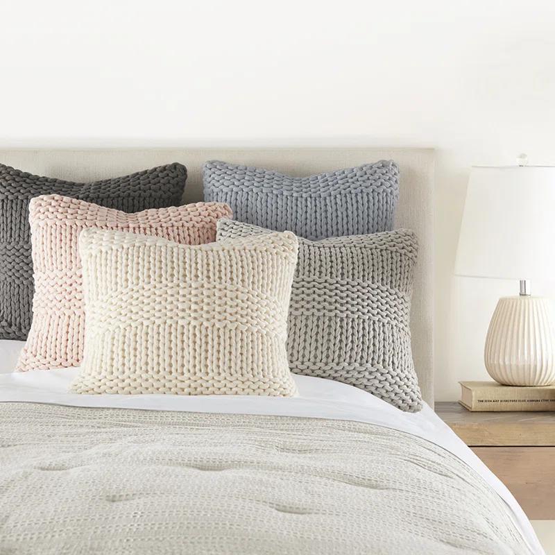 Becky Cameron Cozy Chunky Knit Acrylic Decor Throw Pillow