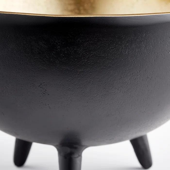 Footed Brass/Black Bowl